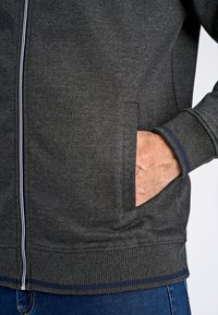 Jack's Sportswear BASEBALL COLLAR - Felpa con zip - dk grey mel