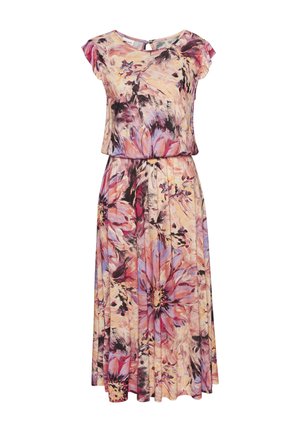 Jerseykleid - pink bedruckt