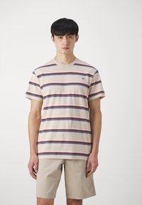 Lee STRIPE TEE - Nyomott mintás póló - greige