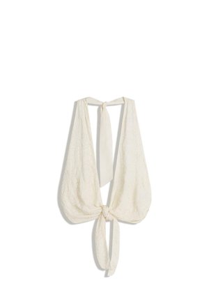 EMBROIDERED WITH KNOT - Linne - beige