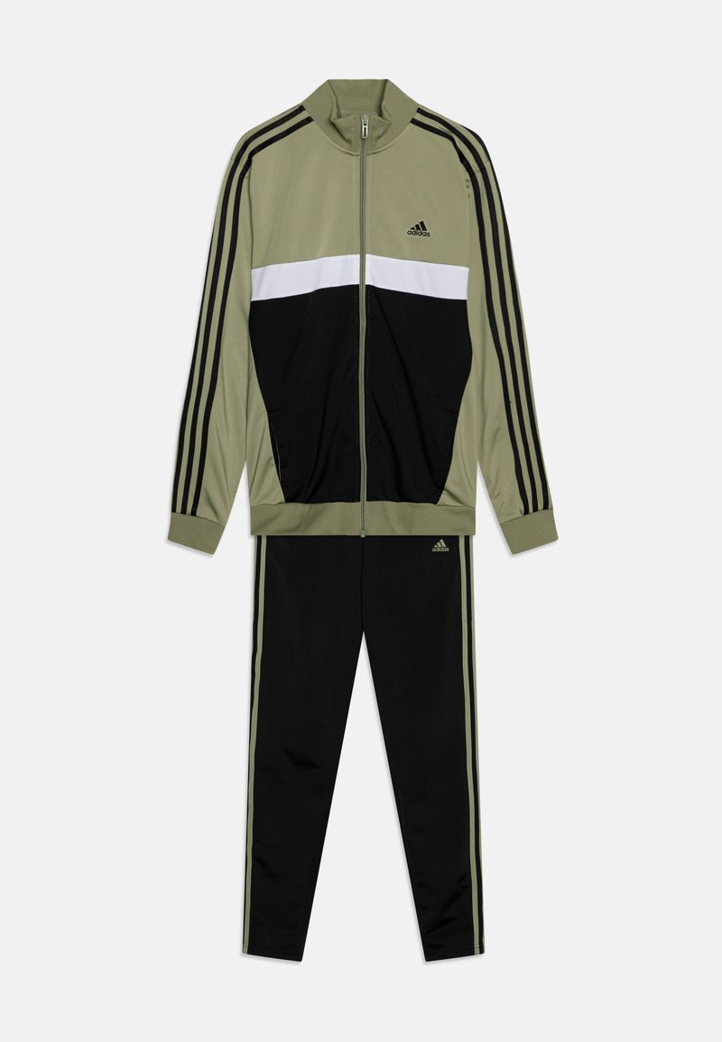 adidas Performance ESSENTIALS 3-STRIPES TIBERIO TRACK SUIT - Chándal - tent green/black/white