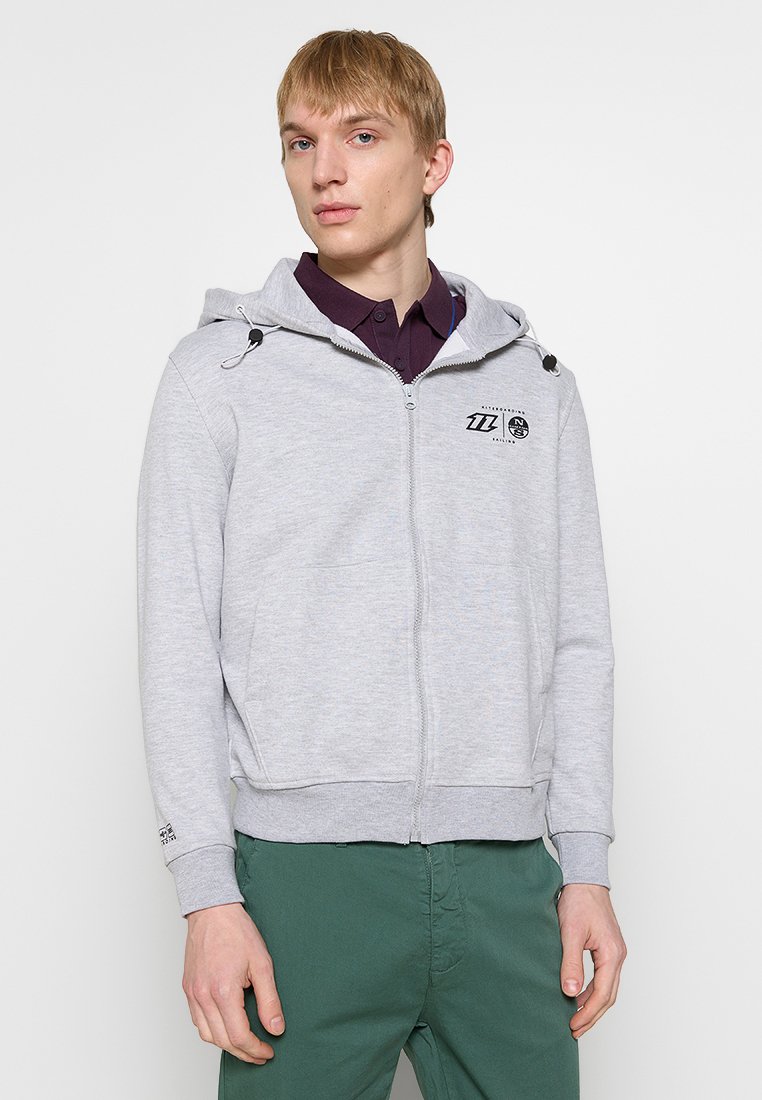 North Sails Sweater met rits lichtgrijs