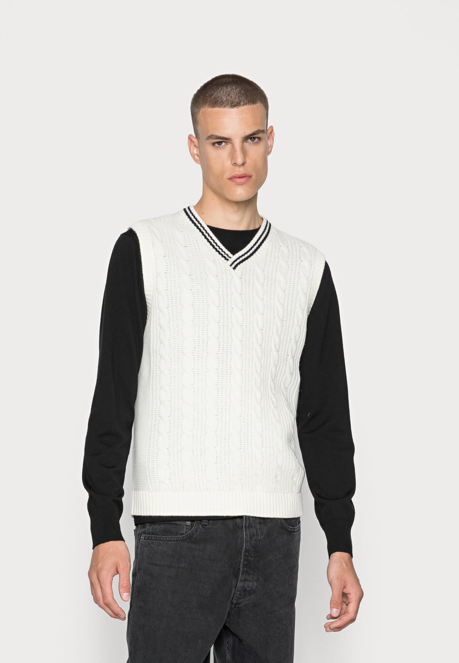 Jones JJEDDIE VEST - Jumper - white 