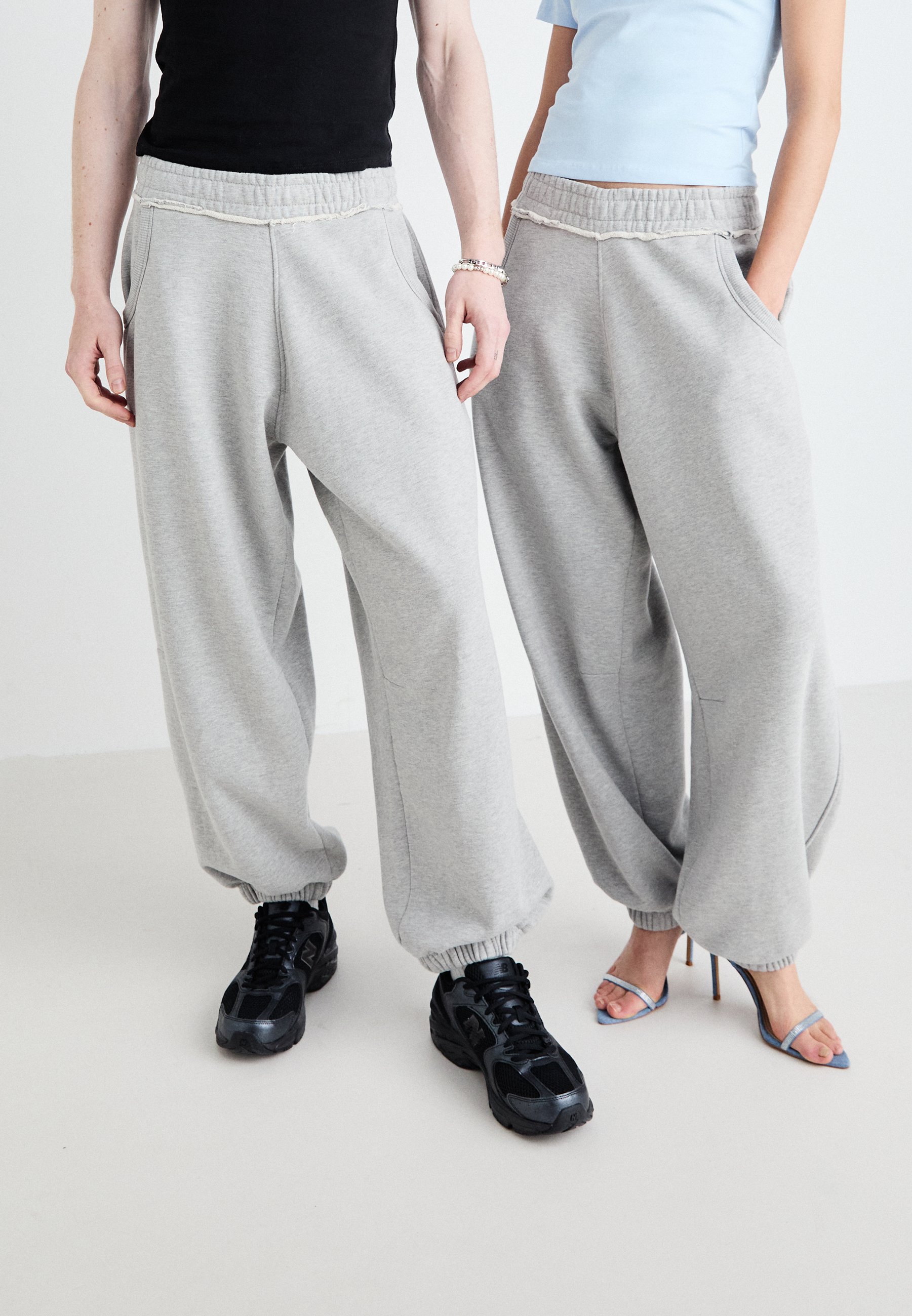 Jaded London MARL CUFFED MONSTER JOGGER UNISEX - Tracksuit bottoms  