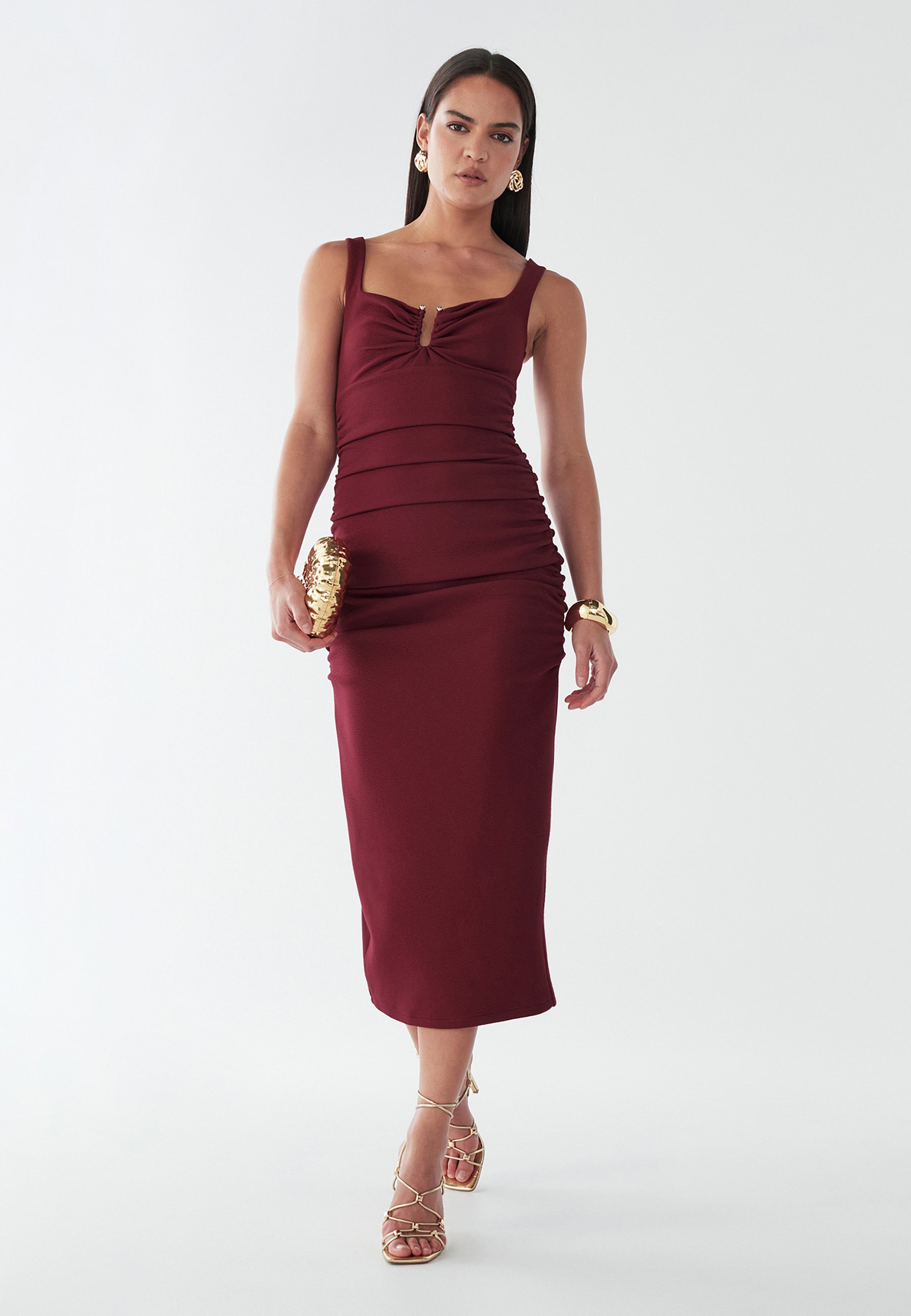 BWLDR BROOKES MIDI - Shift dress - burgundy/red - Zalando.ie BWLDR BROOKES MIDI - Shift dress - burgundy/red - Zalando.ie