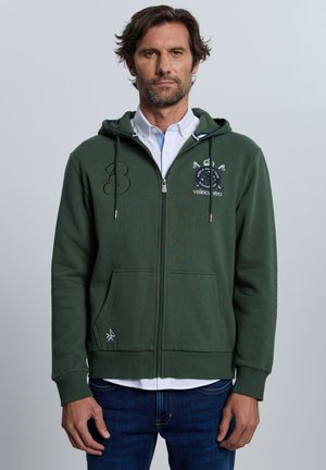 Sudadera con cremallera - verde oscuro