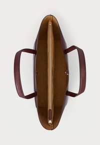 Lauren Ralph Lauren CROSSHATCH LEATHER LARGE KARLY TOTE - Shoppingveske - dark garnet