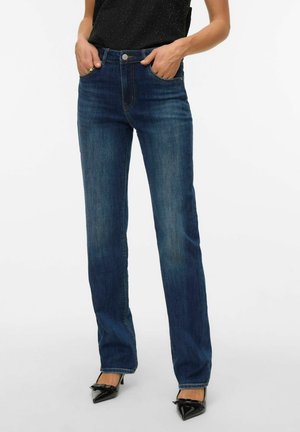 VMELLA MID RISE GESCHNITTEN  - Ravne kavbojke - dark blue denim