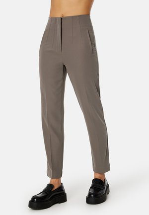 DETAIL HIGH WAIST PANTS - Pantaloni - brown