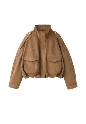 Stradivarius, Kunstlederjacke - stone