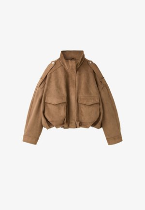 Stradivarius, Kunstlederjacke - stone