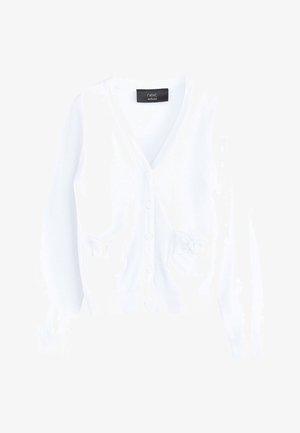 RED BOW POCKET - Chaqueta de punto - white