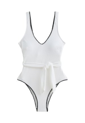 New Look STITCH V-NECK  - Badpak - cream