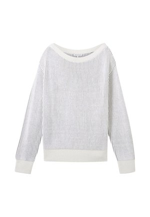 TOM TAILOR, Jumper - offwhite grey structure
