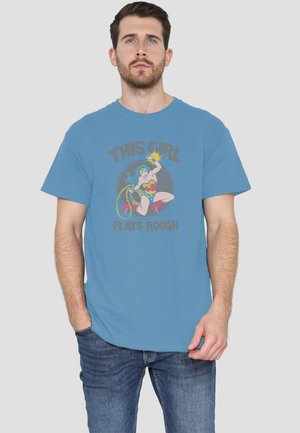 Cotton Soul, DC PLAYS ROUGH - Print T-shirt - light blue