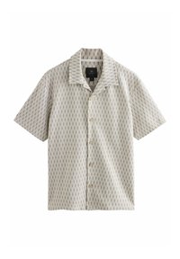 Next REGULAR FIT - TEXTURED STRIPE - Vapaa-ajan kauluspaita - neutral geometric