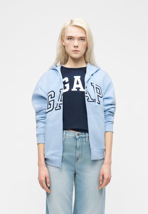 HERITAGE - Felpa con zip - light blue shadow