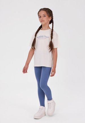MINOTI, SETS 2 PACK LEGGINGS AND TEE - PRINT T-SHIRT - Leggings - white black navy