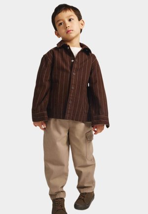 Marks & Spencer, 3PC STRIPED SHACKET OUTFIT.. SET - T-shirts print - brown mix