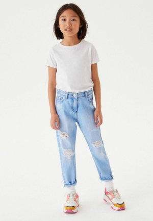Straight leg jeans - stone blue denim