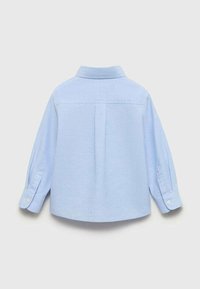 Vaaleansininen pitkähihaisen paidan, jossa on napilliset hihansuut ja takana sauma. Se on valmistettu kudotusta kankaasta ja siinä on rento, suora leikkaus.