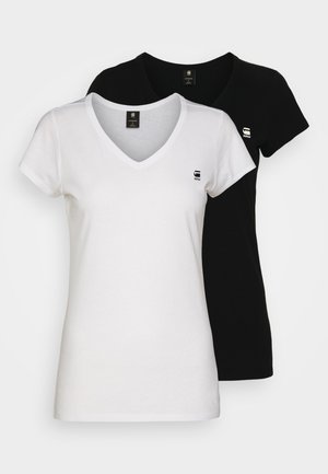 EYBEN SLIM 2 PACK - T-shirt basique - black/white