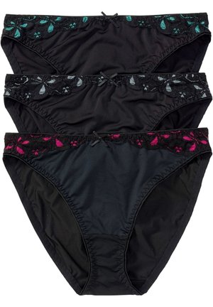 3ER PACK EDLES DESSOUS MIT TOLLER SAUMSTICKEREI - Slip - schwarz