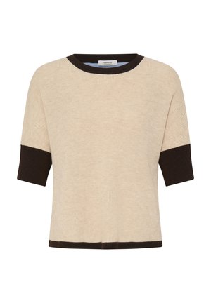 b.young, BYMINJA SL JUMPER - T-shirt con stampa - humus java mel. stripe