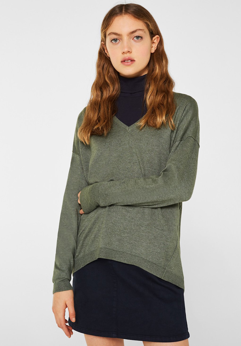 edc by Esprit OCS LLT Trui khaki green Zalando.nl Hollister Co. MOCK NECK Trui stone Zalando.nl
