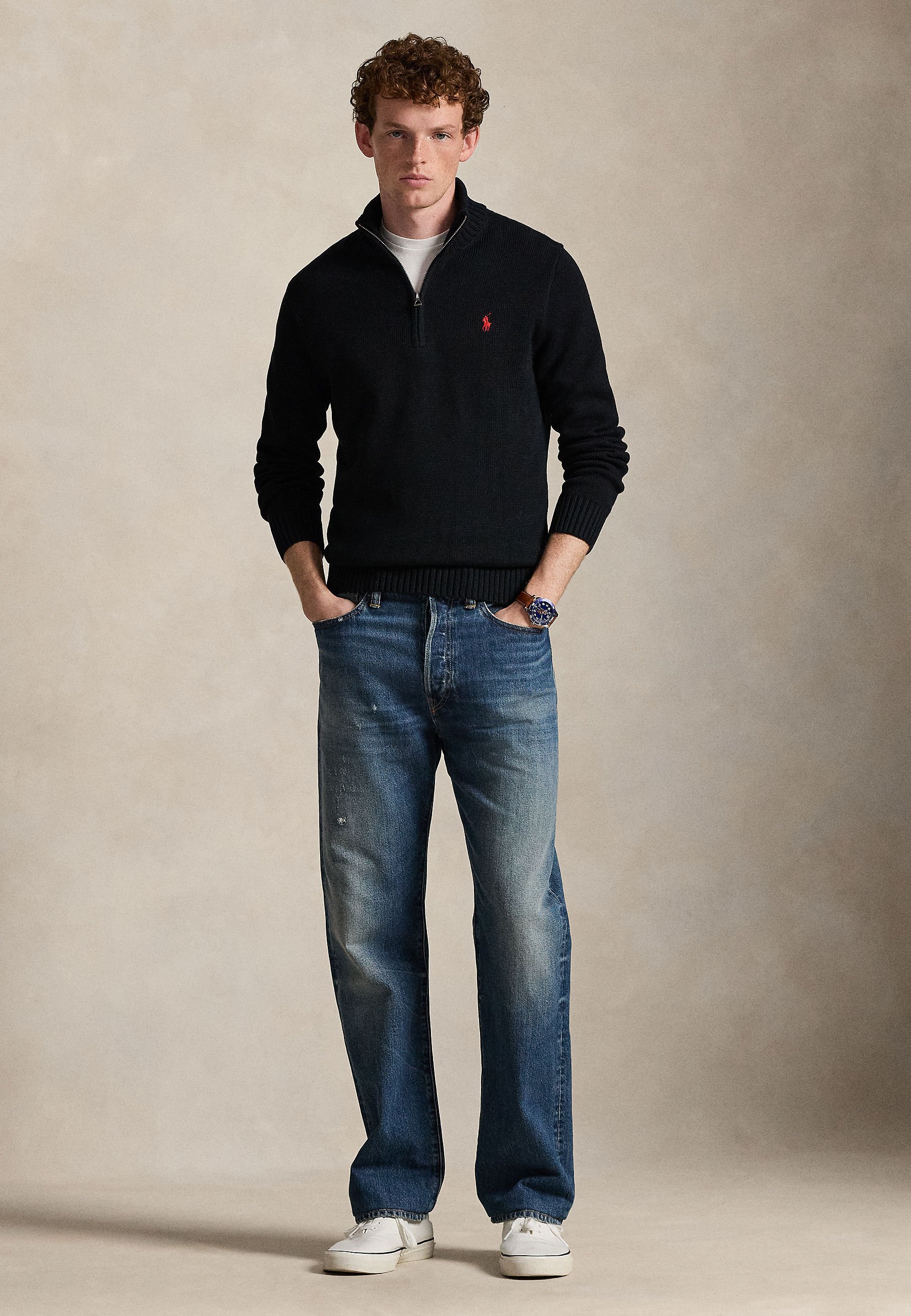 Polo Ralph Lauren COTTON QUARTER-ZIP MOCKNECK SWEATER - Pulover