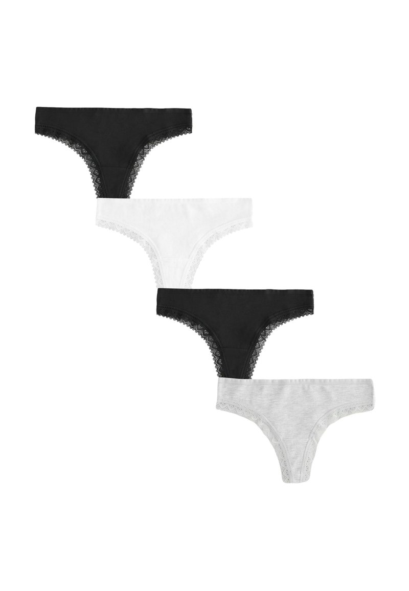 Next FIT - FULL ULTIMATE COMFORT KNICKERS 4 PACK - String - black white grey marl