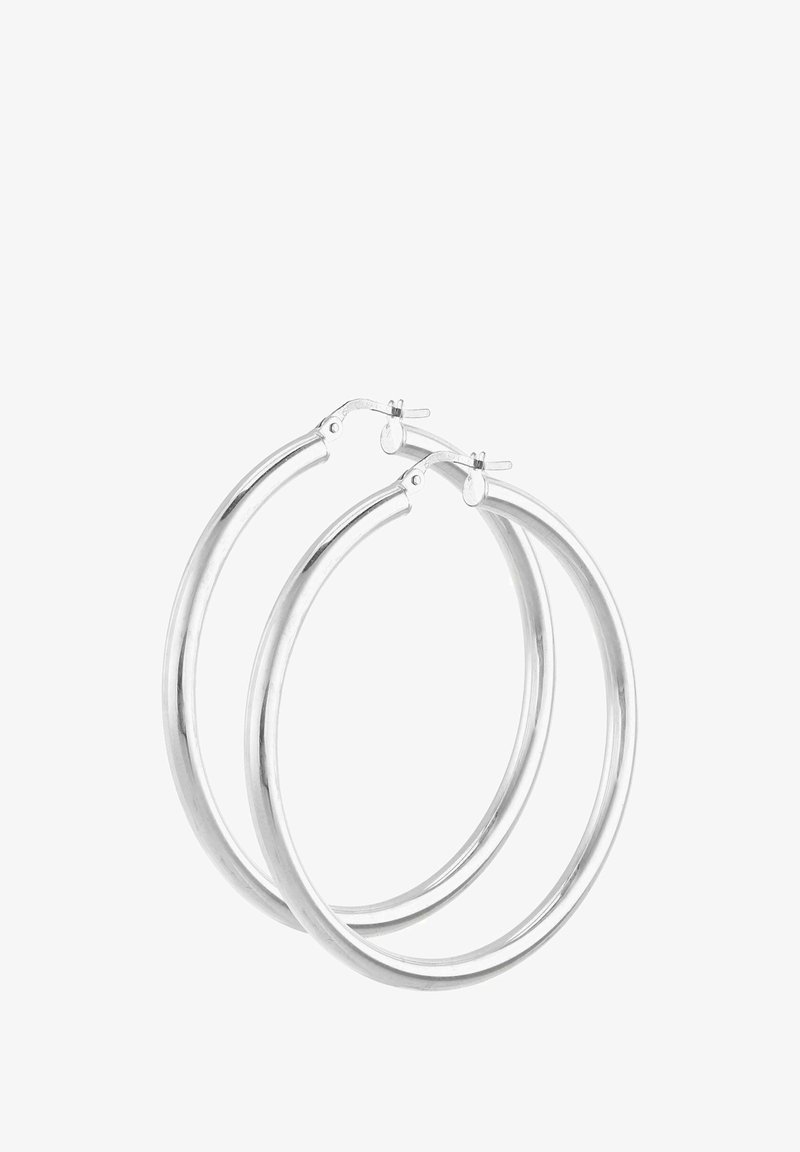 Hõbedased rõngaskõrvarõngad siledalt poleeritud viimistlusega. Ümmargune disain ja turvaline klipp. Ümar kuju, keskmine suurus.