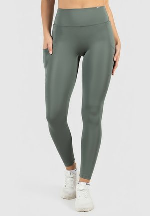 LEGGINGS WITH TWO POCKETS HIGH-WAIST YOGA PILATES KELSY - Leggings - grün