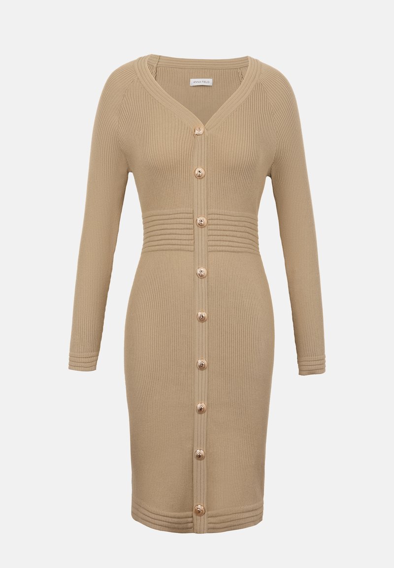 Anna Field Gebreide jurk beige