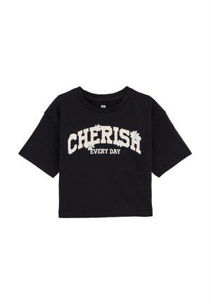 T-shirt med print - black