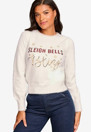 CHRITMAS SLOGAN CREW NECK- REGULAR FIT - Striktrøje - sleigh bells