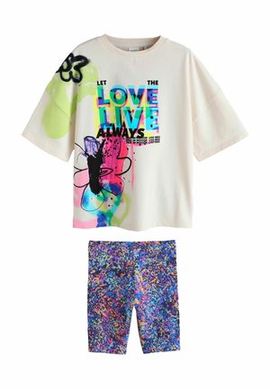 REGULAR FIT - SET   - Shorts - blue white graffiti