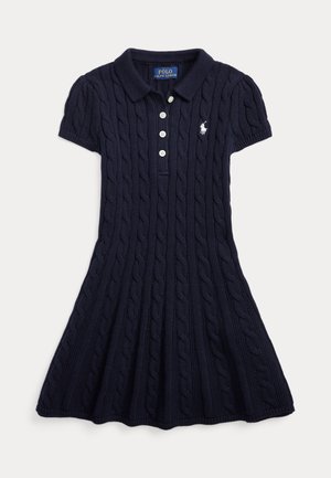 Polo Ralph Lauren CABLE KNIT COTTON POLO SWEATER DRESS 2-6Y - Robe pull - navy
