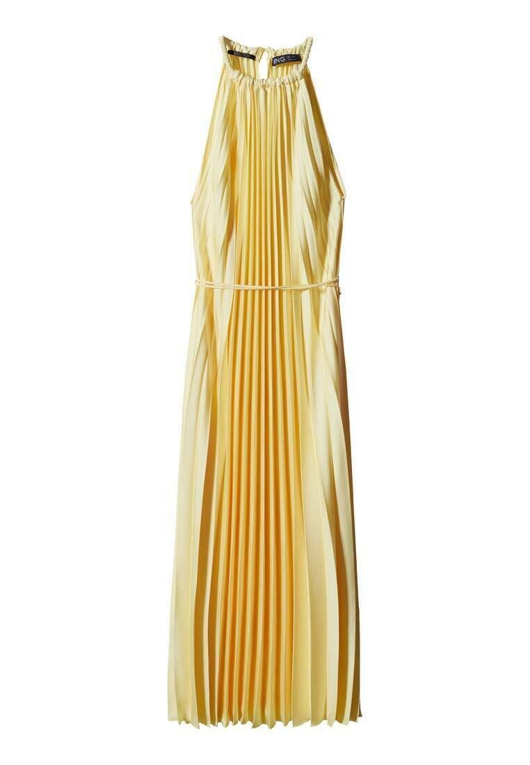 Mango PLISI Maxi dress pastel yellow/light yellow Zalando.ie