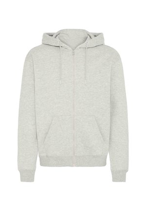 Heledhalli tõmblukuga kapuutsiga sviiter, mis on valmistatud pehmest kangast, ees on tasku, kapuutsil on nöör ja varruka ning alumine serv on soonikkoes.