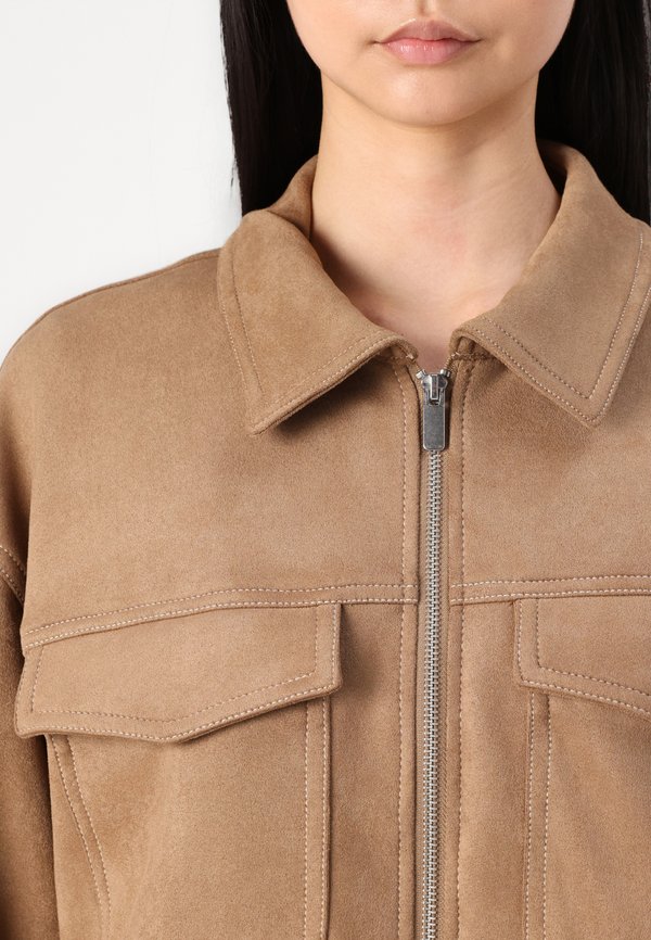 ONLSTINA LIFE CC PNT - Faux leather jacket - cocoa créme3