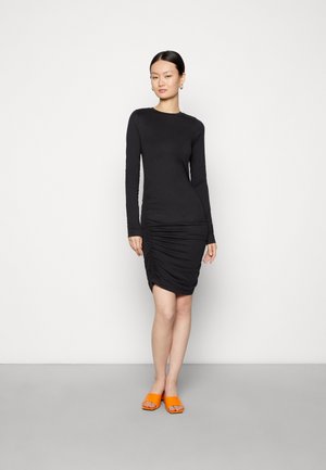 NMAPRIL ROUCHING DRESS - Etuikjole - black