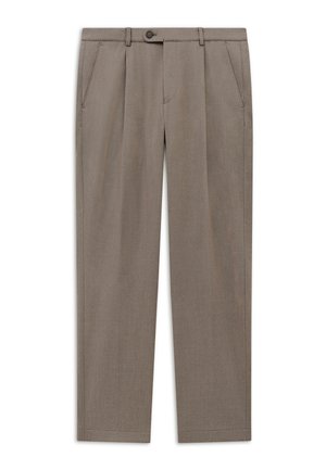 bugatti, BUGATTI HERREN BUNDFALTENHOSE ELIO RELAXED FIT FLANELLOPTIK - Anzughose - 60-taupe