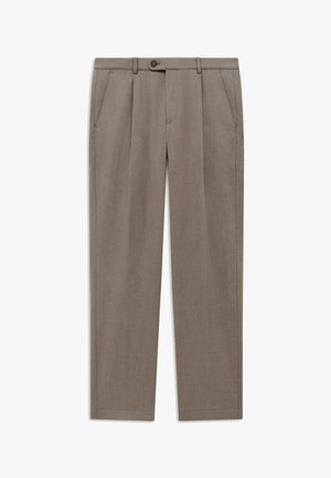 bugatti, BUGATTI HERREN BUNDFALTENHOSE ELIO RELAXED FIT FLANELLOPTIK - Anzughose - 60-taupe