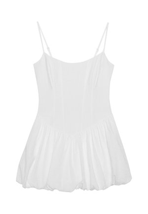 Stradivarius, SHORT BALLOON STRAP DRESS - Robe de jour - white