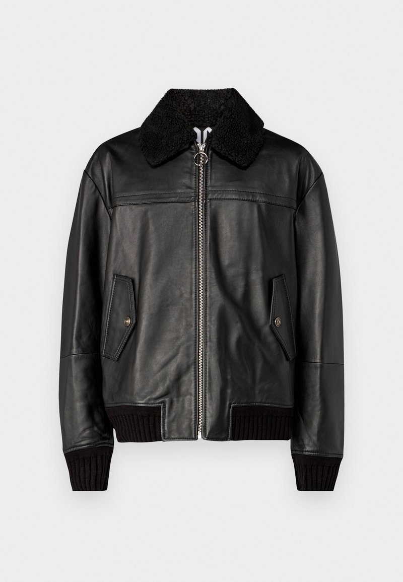 Versace Jeans Couture Leren jas zwart Versace Jeans Couture Leren jas zwart