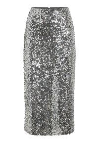 VIIBIZA HW MIDI SKIRT - Bleistiftrock - silver-coloured