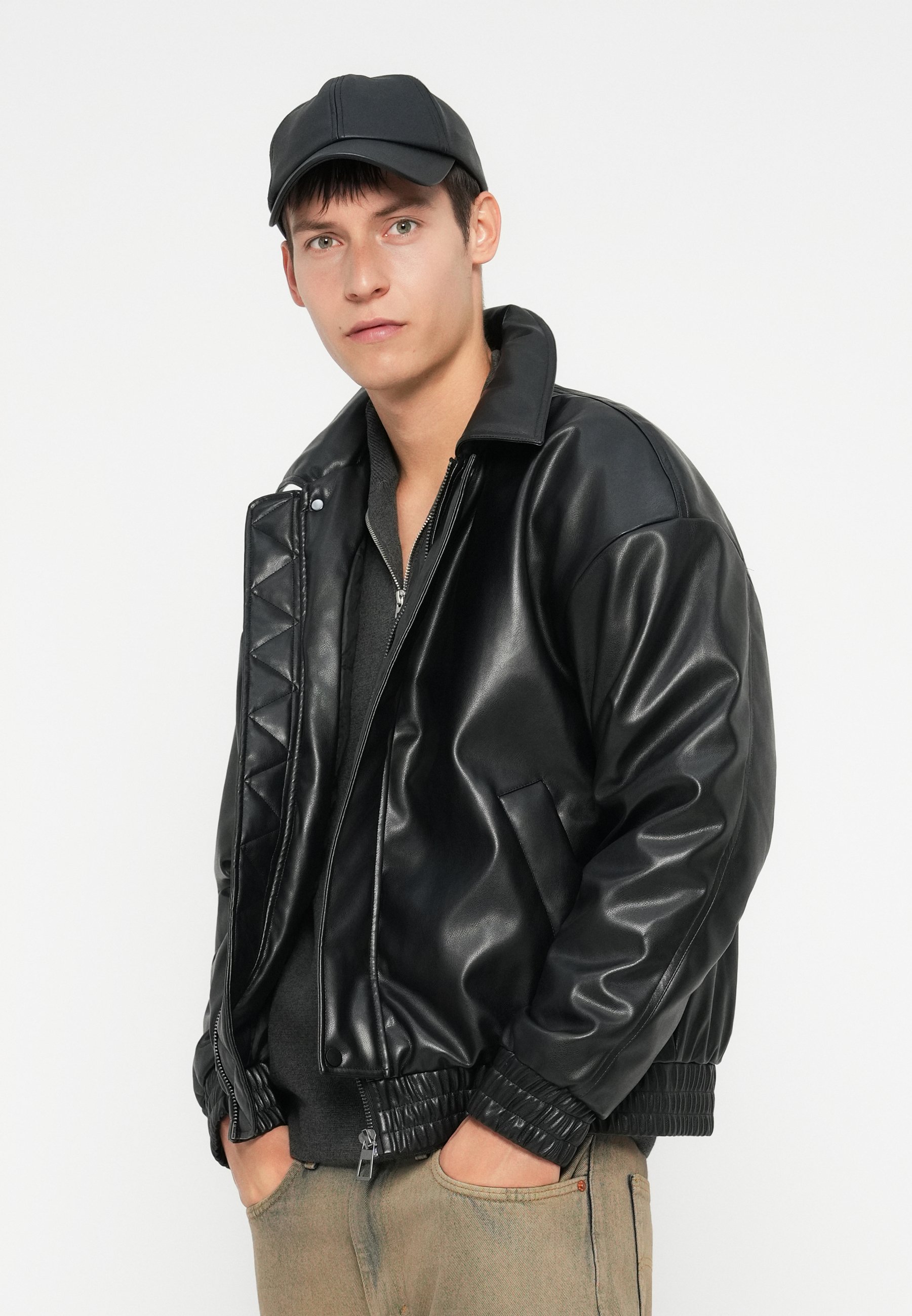 Only & Sons ONSPHILL PADDED - Faux leather jacket - black