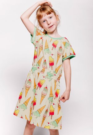 Småfolk, SHORT-SLEEVED WITH ICE CREAM - Rochie din jerseu - marsmallow