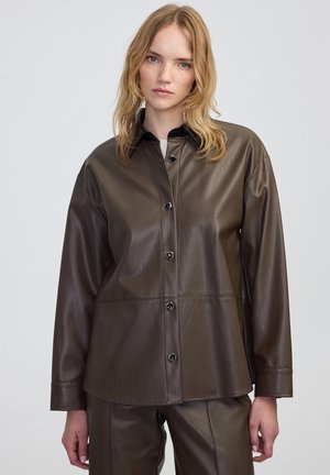 Imitatieleren jas - brown